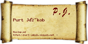 Purt Jákob névjegykártya